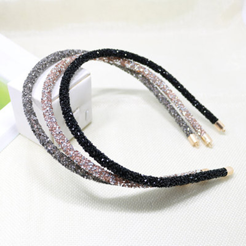 Cross-border hair accessories: Korean style slender water diamond super sparkling hair band, versatile, elegant and simple headband hair clip pic 18