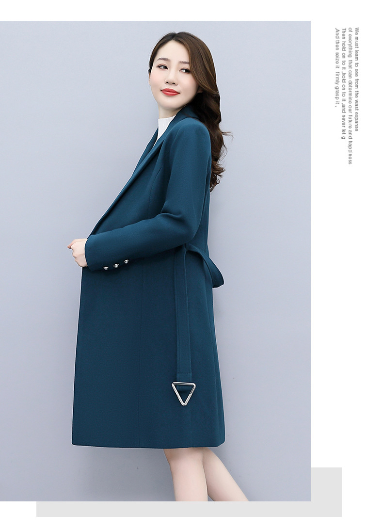 High-end woolen coat for women, mid-length, 2021 autumn/winter new style, fashionable and elegant, a slimming and form-fitting woolen coat for socialite pic 27