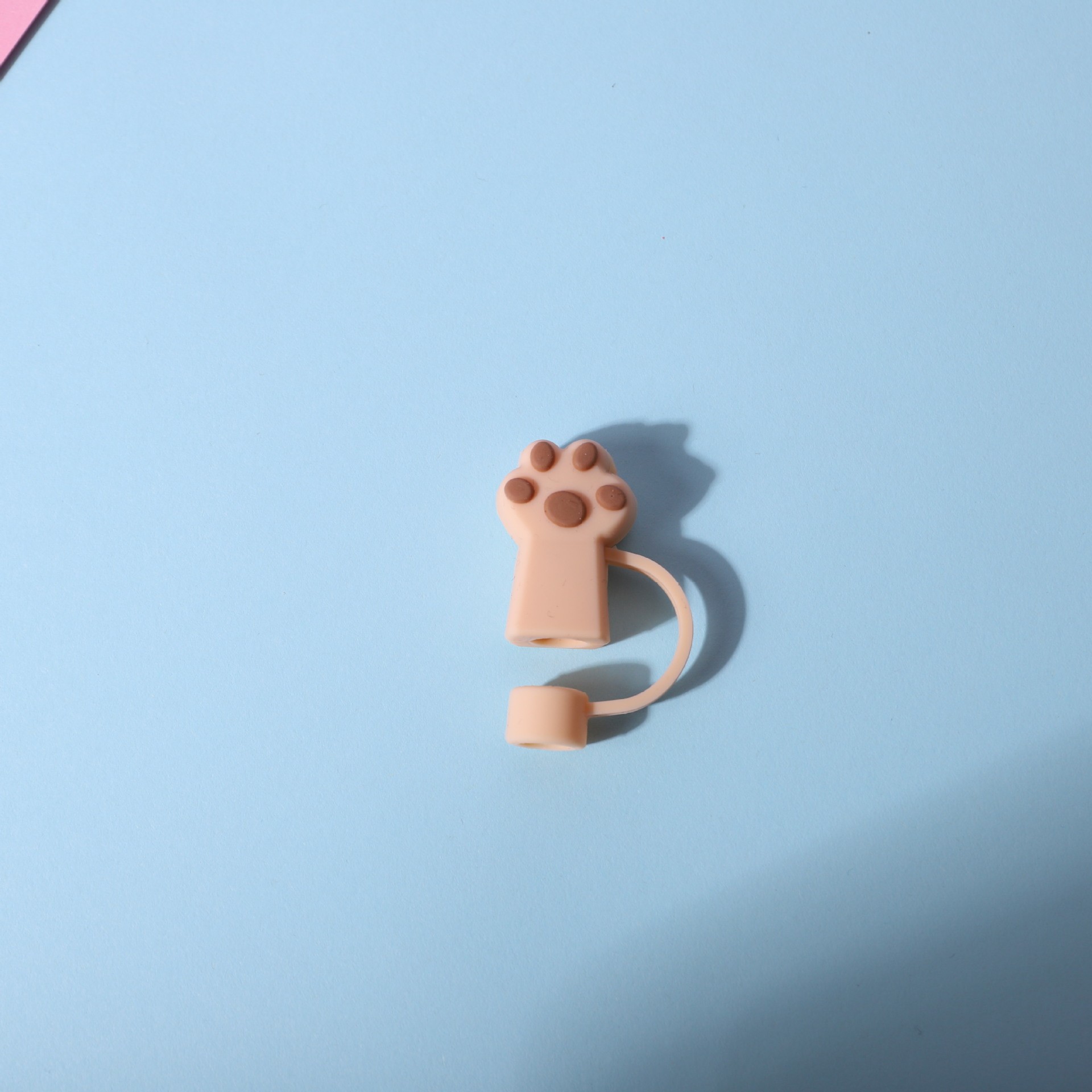 跨境爆品亚马逊吸管盖可爱猫爪彩色吸管塞10MM环保软胶防尘吸管帽详情9
