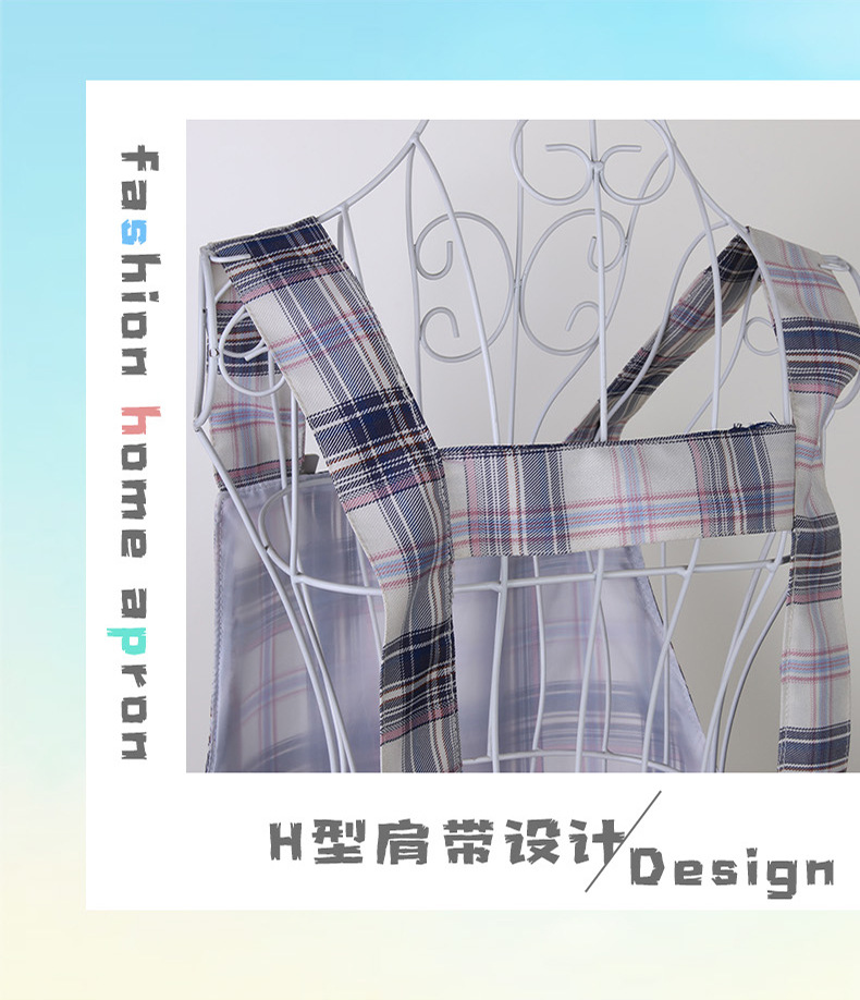 纯棉防水防油双层布艺围裙康乐屋全棉无袖居家厨房高端女围裙批发详情7