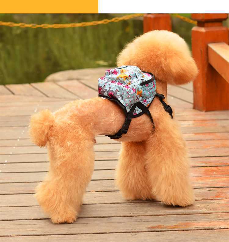 Pet backpack for portable and cute cartoon dog backpack with built-in leash. Dog schoolbag and pet backpack pic 4
