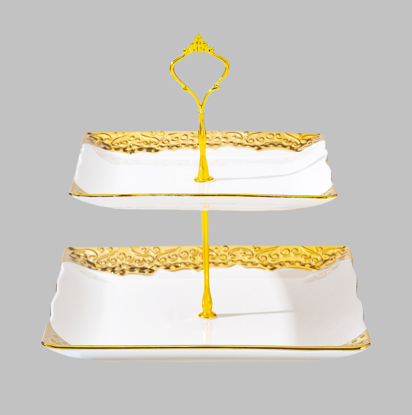 Light luxury ceramic tableware set, high-end gold-plated plates with gold edges, wholesale pic 10