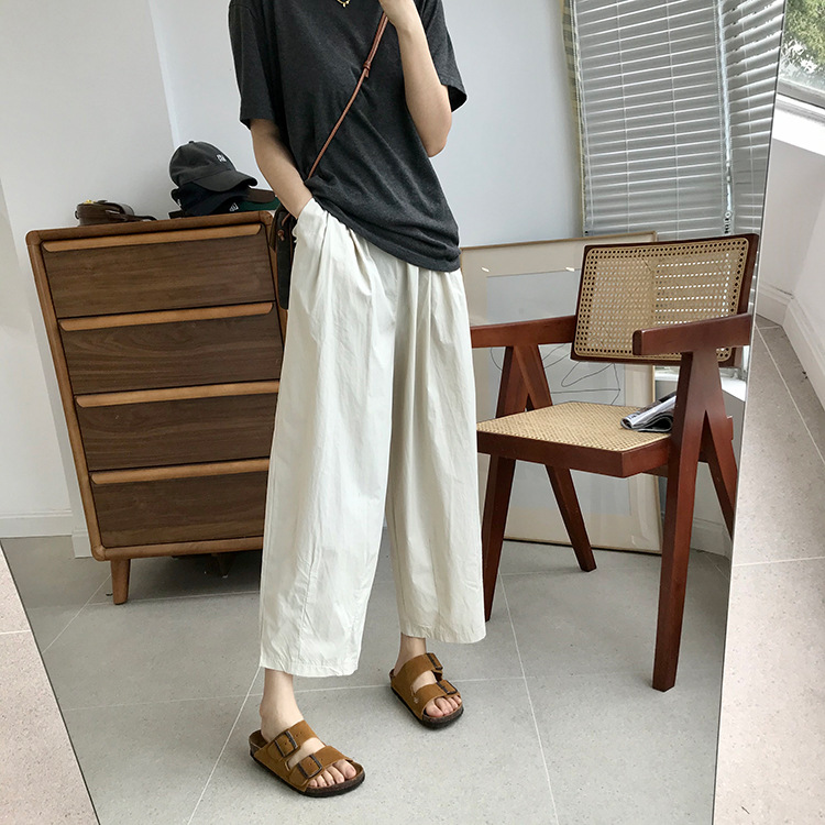 巨百搭轻薄透气酵洗棉小个子奶奶裤九分宽松显瘦休闲裤女夏季薄款详情31