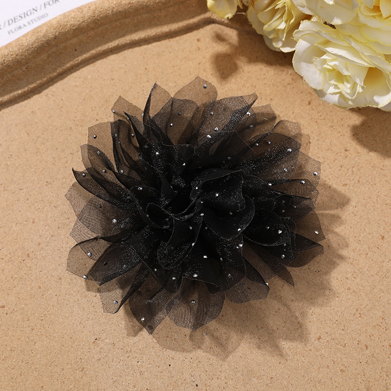 国潮系列仙女氛围感烫钻点点网纱花朵diy手作发夹女发饰衣服辅料批发详情11