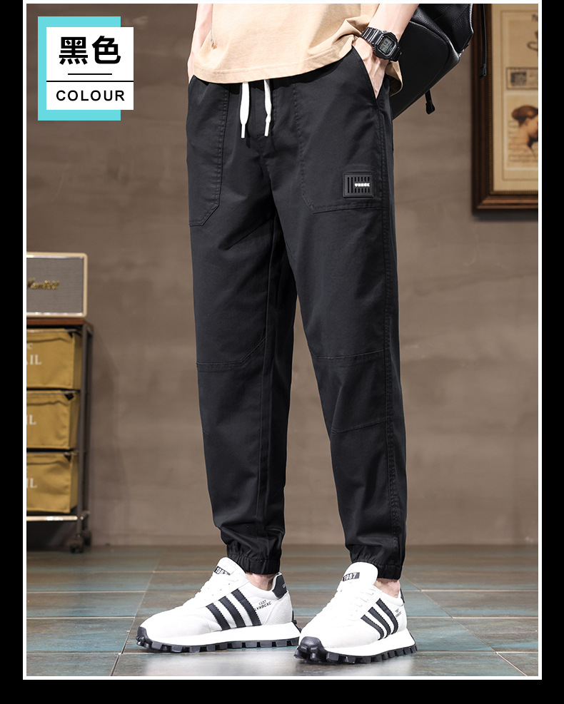 2024春夏新款工装哈伦运动大码宽松多兜束脚休闲裤男薄Men Casual详情12