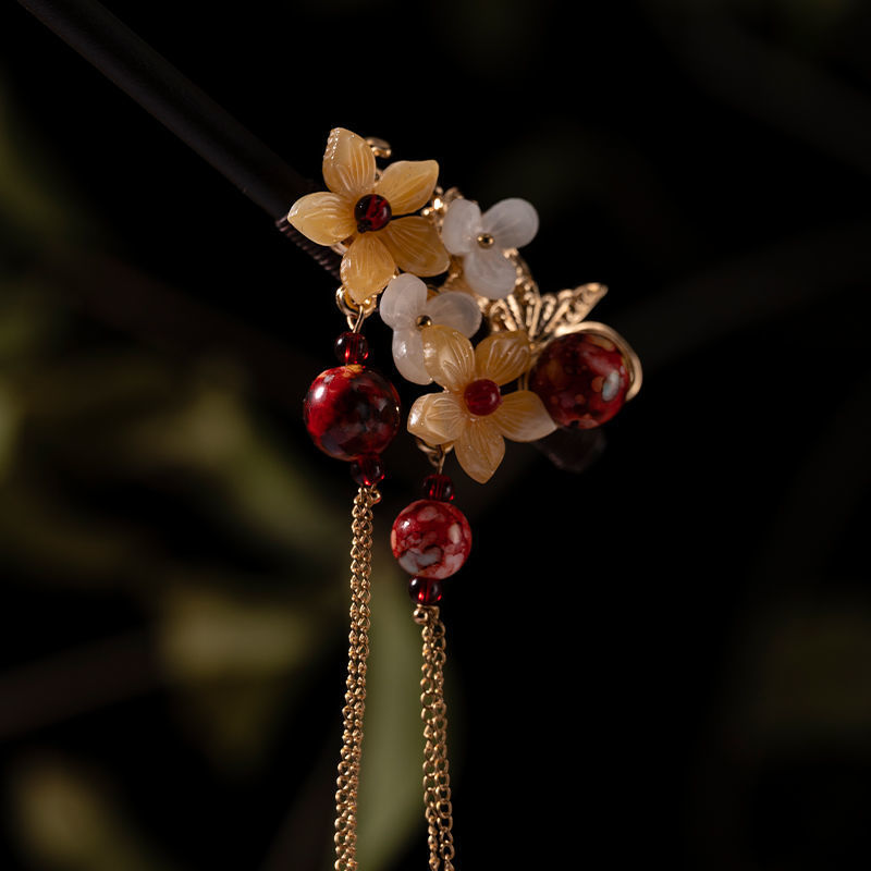 古风发簪子批发中式旗袍头饰汉服配饰步摇挽发钗盘发饰品手工木簪详情4