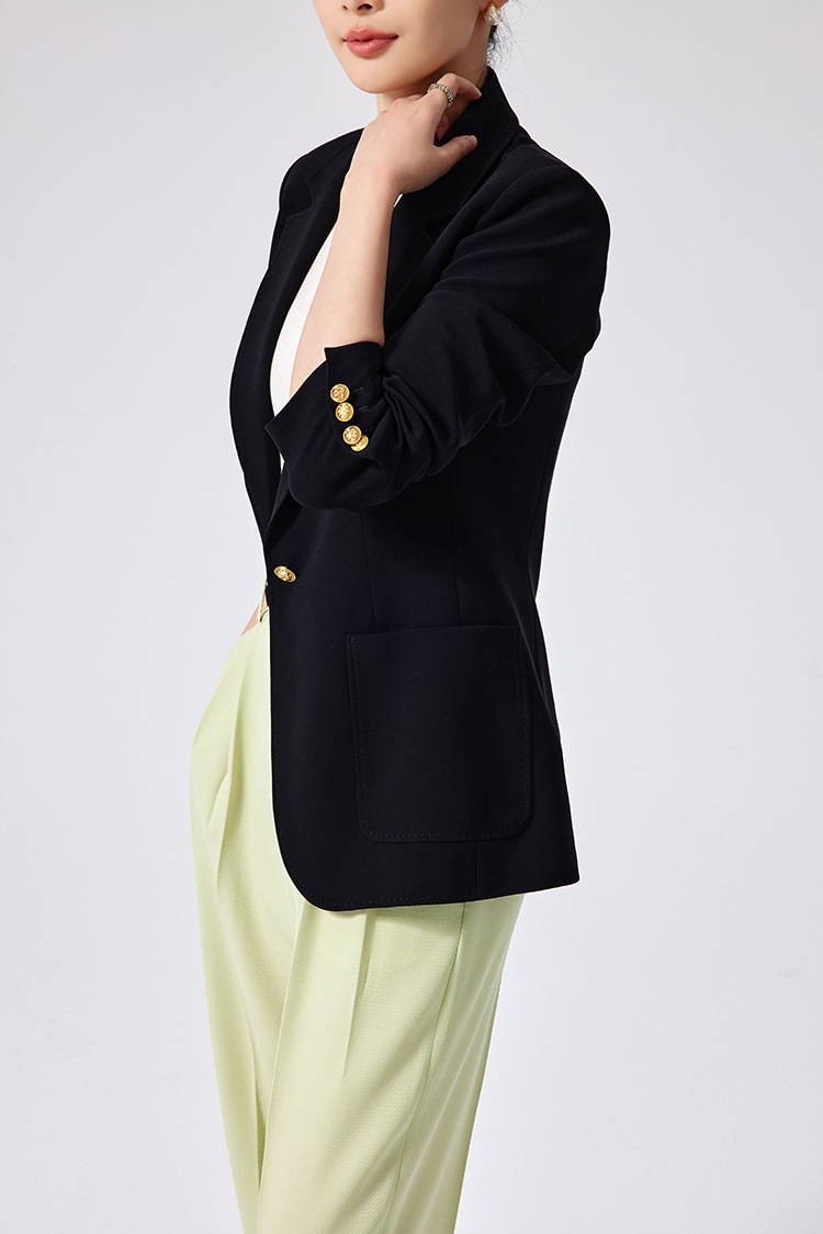 The new Spring 2023 tri-acetate casual one-button small suit for women, a stylish Korean-style commuter jacket pic 8