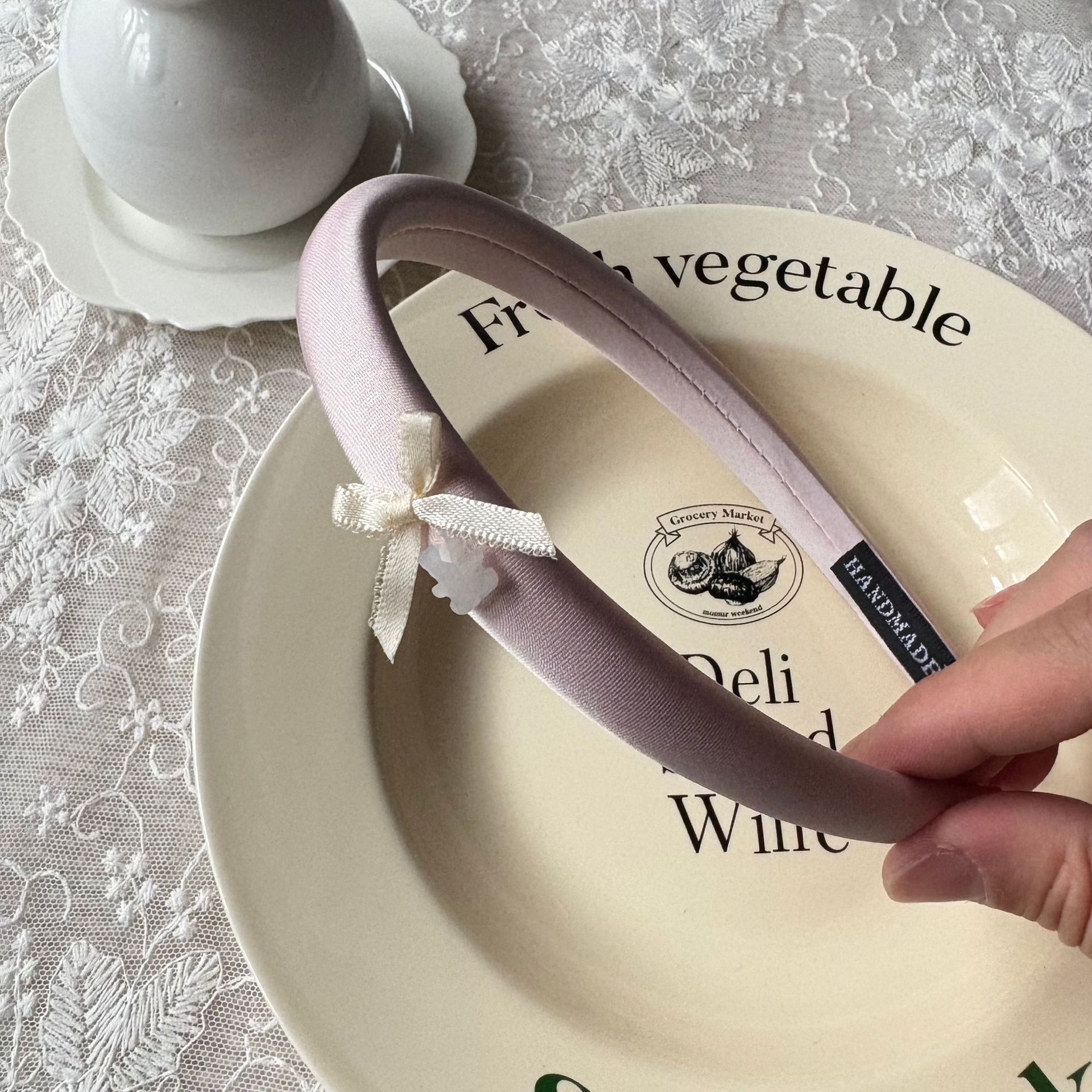 Spring new solid-color satin hair band for women, high head pressure headband, high-end and light luxury hair tie and hairpin headwear pic 42