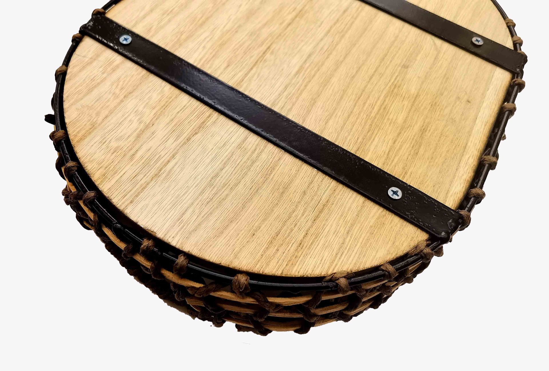 Retro wooden straw woven tray, Japanese-style woven fruit plate, household hand-held bread basket, afternoon tea snack basket pic 4