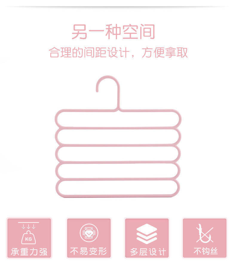【超值五层裤架】收纳神器创意防滑裤架收纳整理架裤夹家用成人详情3