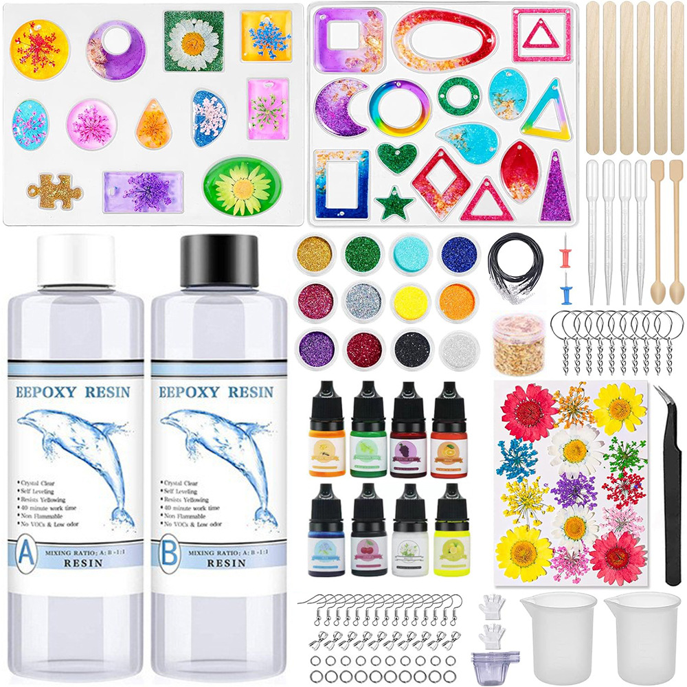 跨境滴胶模具DIY环氧树脂耳环不规则形状耳坠吊坠挂饰硅胶模具详情11