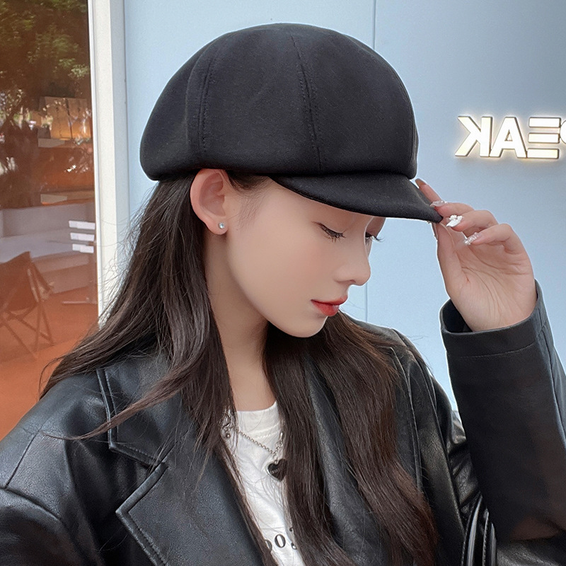 Otoño-invierno 2022 gorra de octagón niño japonés artes y artes sombrero de periódico versátil Señora Inglesa lengua de pato pintor boina pic 21