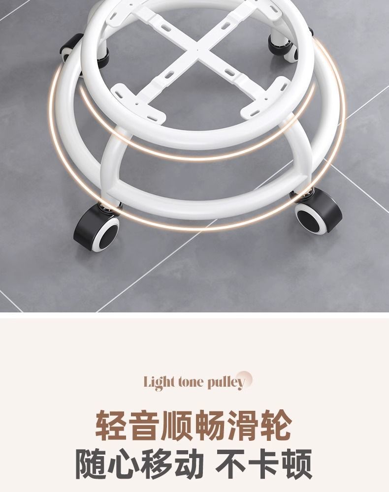 亚克力万向轮小凳子静音透明靠背成人滑轮矮凳儿童带轮移动小椅子详情14