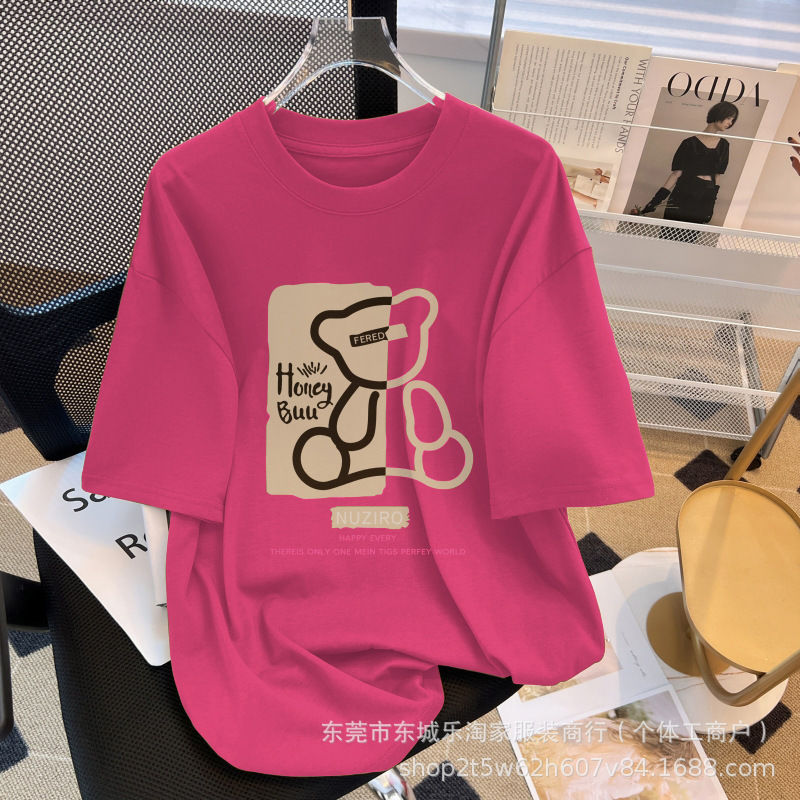 十三行女装短袖韩版宽松T恤卡通印花校园学生上衣女生短T直播批发详情17