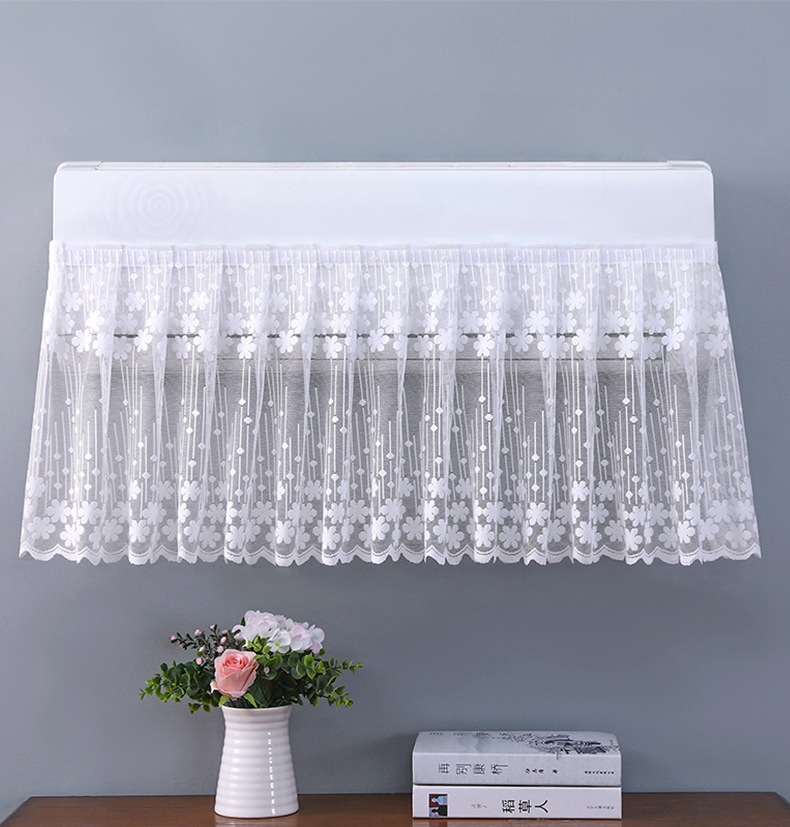 防直吹月子空调挡风罩蕾丝挂帘挂机格力美的空调挡风帘布板魔术贴详情6