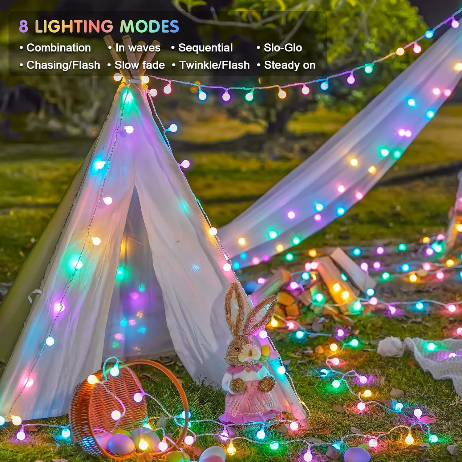 Cordones de luz led bolas de color nubuck luces decorativas de pascua luces de atmósfera de navidad caja de batería luces de color luces intermitentes wholesale pic 1