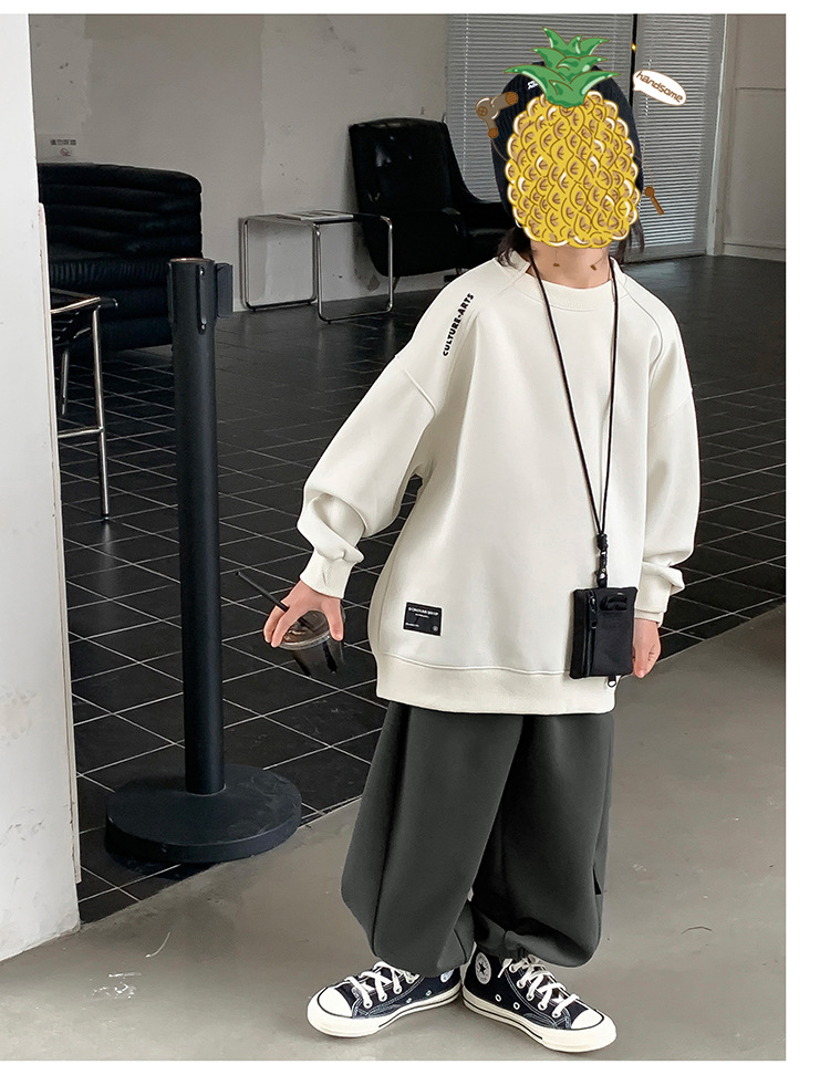 童装2024新款卫衣儿童卫衣男童时髦潮打底衫韩版宝宝上衣男孩宽松详情48