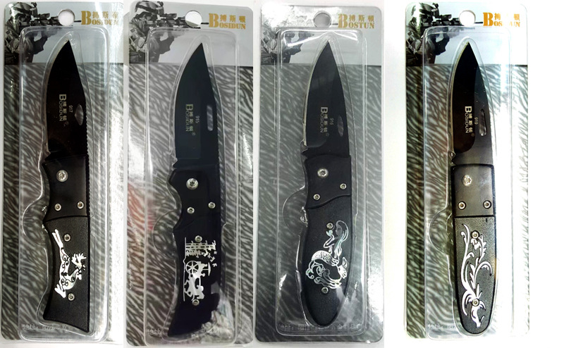 Boston outdoor folding knife, stainless steel fruit knife, portable folding camping knife, supermarket premium knife, military knife card pic 36