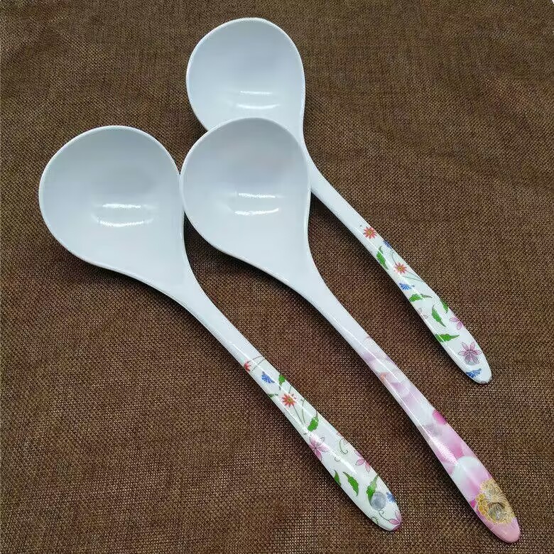 205 melamine spoons, rice spoons, resin spoons, spoons, porcelain imitation spoons, restaurant and hotel tableware, long-handled white spoons wholesale pic 2