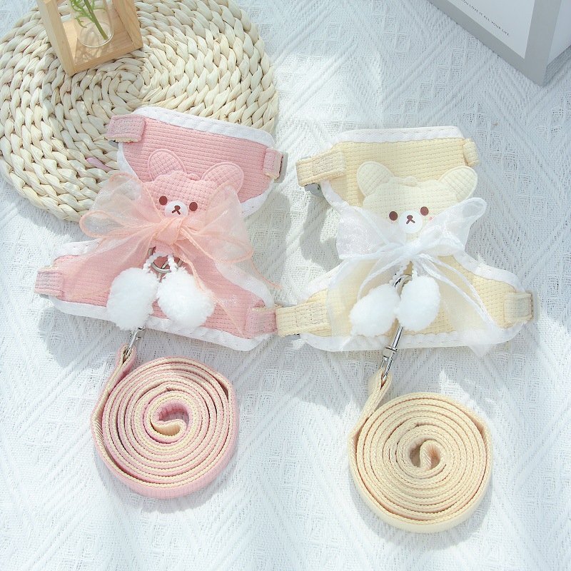 新款猫咪牵引绳防挣脱专用溜猫绳遛猫绳背心式背带栓小猫绳子猫链详情3