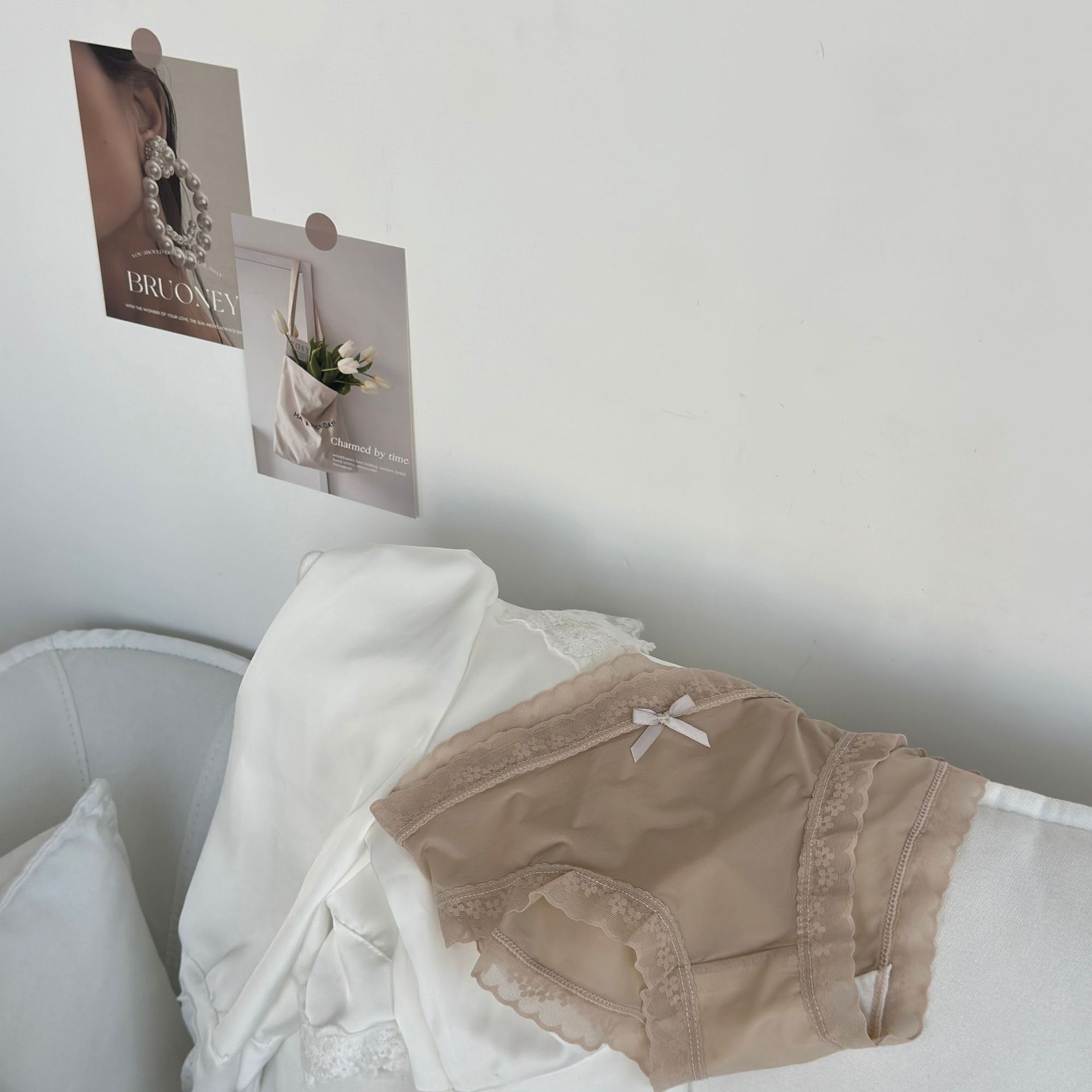 女生中腰冰丝内裤女蕾丝边纯棉全棉抗菌裆少女款大码无痕女士内裤详情14