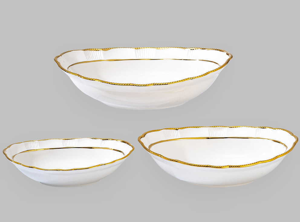 Wholesale of light luxury ceramic tableware sets, high-end gold-plated plates with gold edges pic 8
