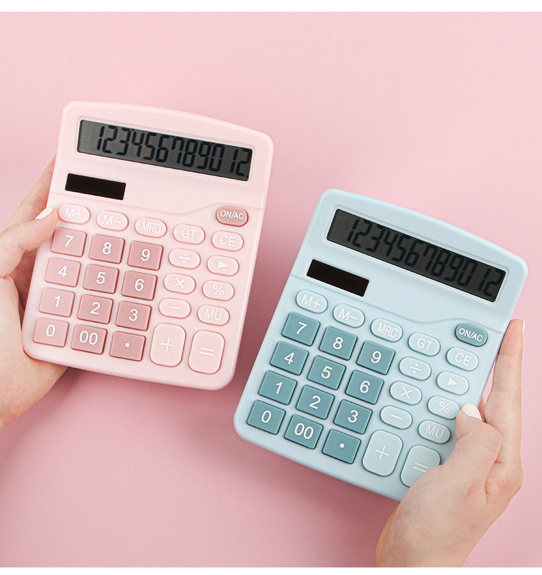 Solar calculator, high appearance level, color dual power supply, student computer, office use, financial accounting special wholesale pic 10