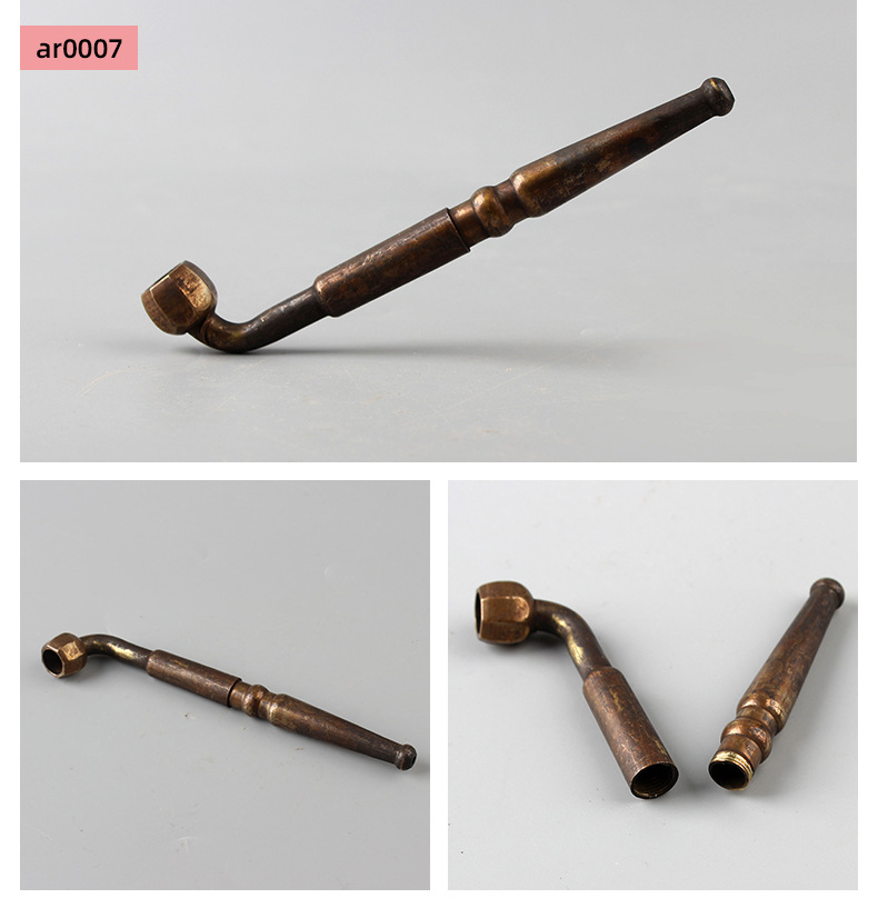 木香黄铜复古长烟杆短款老式铜锅烟袋铜制旱烟斗旱烟杆长烟枪批发详情18