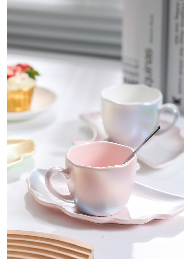 珠光釉咖啡杯炫彩海洋风格杯子渐变情侣马克杯商务礼品水杯详情5