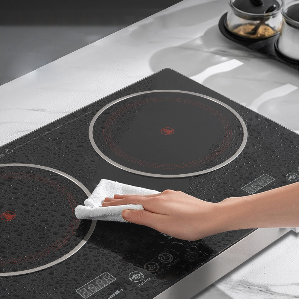 Winningstar Cross-border Household multi-functional black crystal touch panel double-head electric Ceramic Stove for stir-frying, stewing soup and barbecuing pic 6