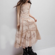 现货OfAki”新中式前后两穿撞色旗袍连衣裙女印花鱼尾背心裙详情11