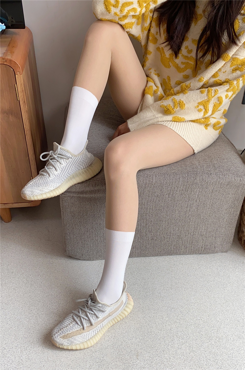 New patchwork stockings, black and white stockings, fake thigh stockings, sweet and cool fake calf stockings, sexy base stockings, pantyhose for women pic 14