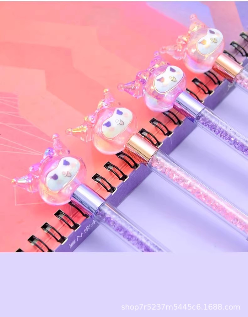 New cartoon Amigi crystal gel pen, Kuromi Creative shiny water diamond high appearance level signature pen pic 7