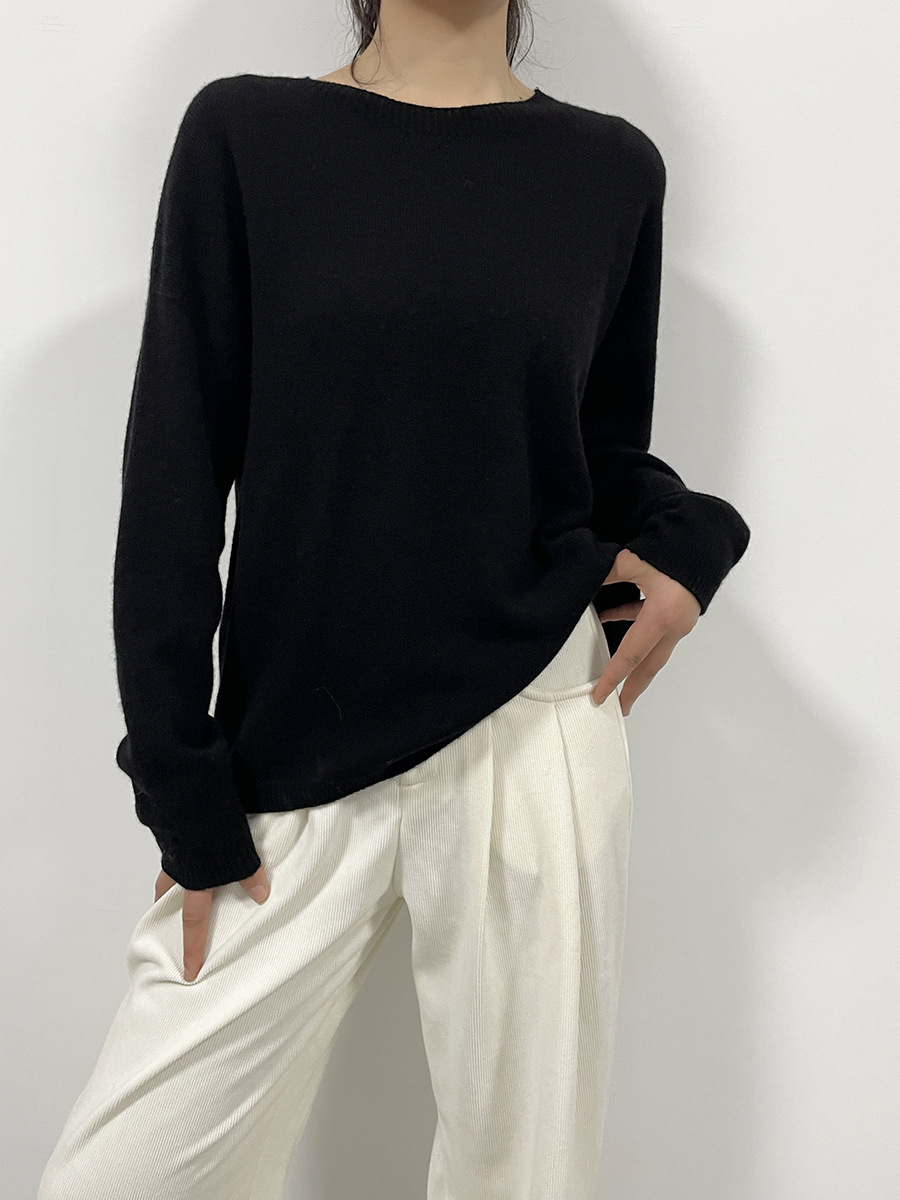 Fully formed seamless pure wool knitted sweater for women, 100% spring new style loose slimming round neck top wool sweater for women, fashionable and trendy, other categories pic 37