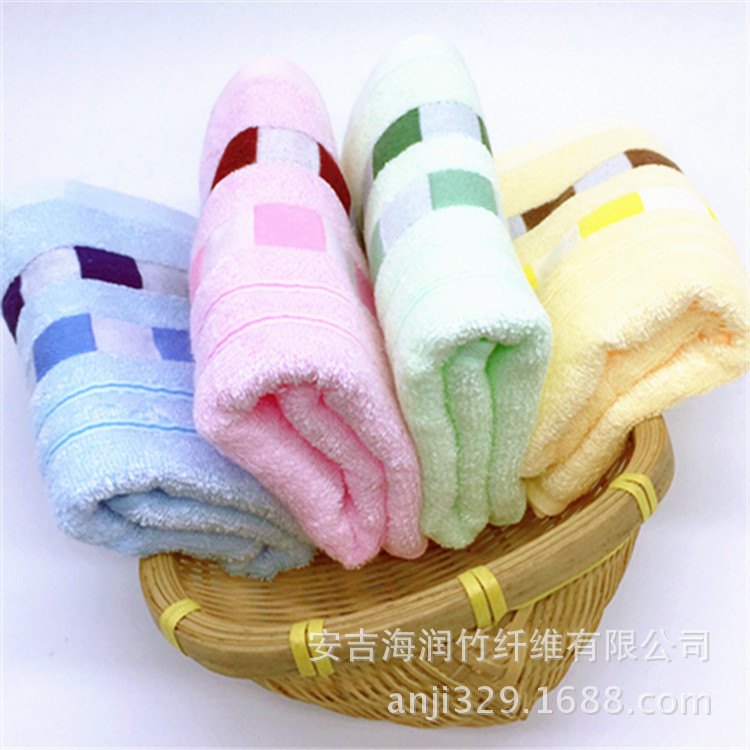 竹润彩格毛巾30*60cm4条礼盒套装会议礼品伴手礼可定制logo详情4