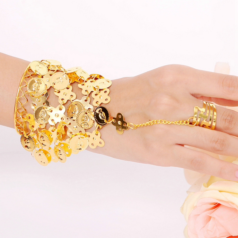 肚皮舞服装饰品首饰戒指手链手环舞蹈表演指环手链印度舞演出配饰详情13