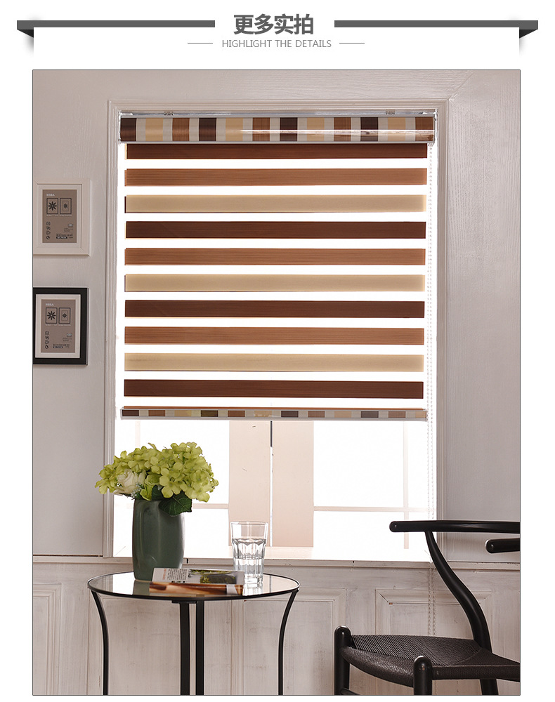 Ready-made light-blocking soft gauze curtains, non-perforated Venetian blinds, light-blocking and waterproof engineering curtains, restaurant roller blinds pic 8