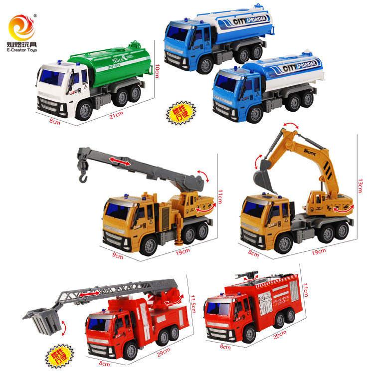 儿童仿真合金工程车模型玩具车吊车推土挖掘机搅拌翻斗消防车批发详情22