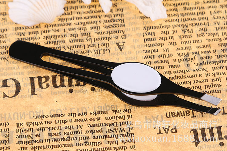 不锈钢拔白头发夹子拔眉夹修眉夹眉毛夹眉镊子美容修眉斜口详情11