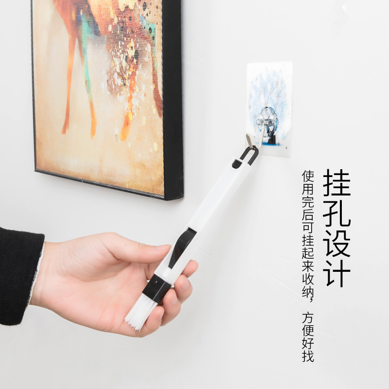 Window slot brush, groove brush, gap brush with dustpan, keyboard cleaning brush, two-in-one dustpan brush, hard-to-reach cleaning brush, computer brush pic 7