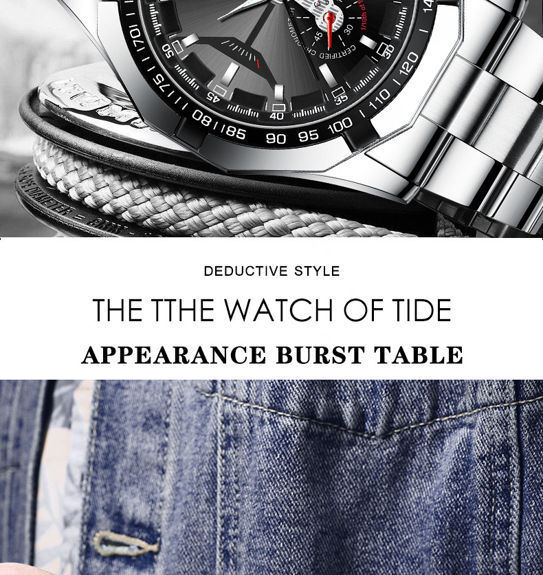 Fenzun waterproof non-mechanical watch, large dial watch, super large new calendar cross-border Shopee watch, creative technology pic 31