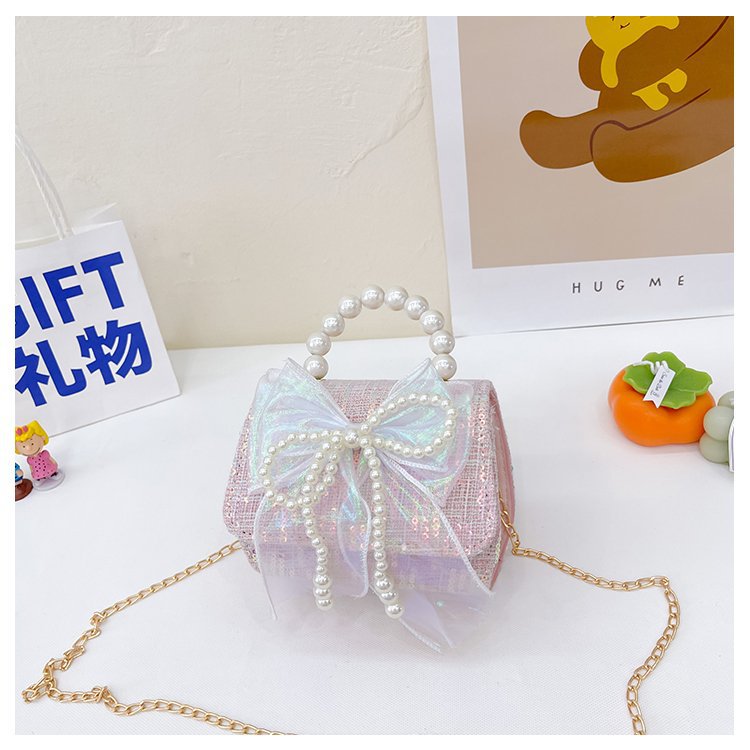 可爱女童斜挎包小香风时尚儿童手提斜背包包公主淑女珍珠包单肩包详情115