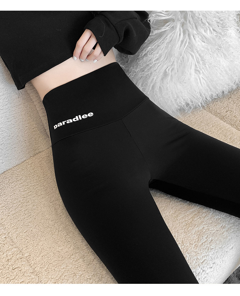 Spring and autumn shark skin leggings for women, high-waisted and large-sized yoga shark pants, autumn and winter fleece and thickened Barbie pants pic 38