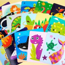 跨境亚马逊儿童贴纸书3-6岁手工diy恐龙拼图贴画书早教玩具贴纸本详情21