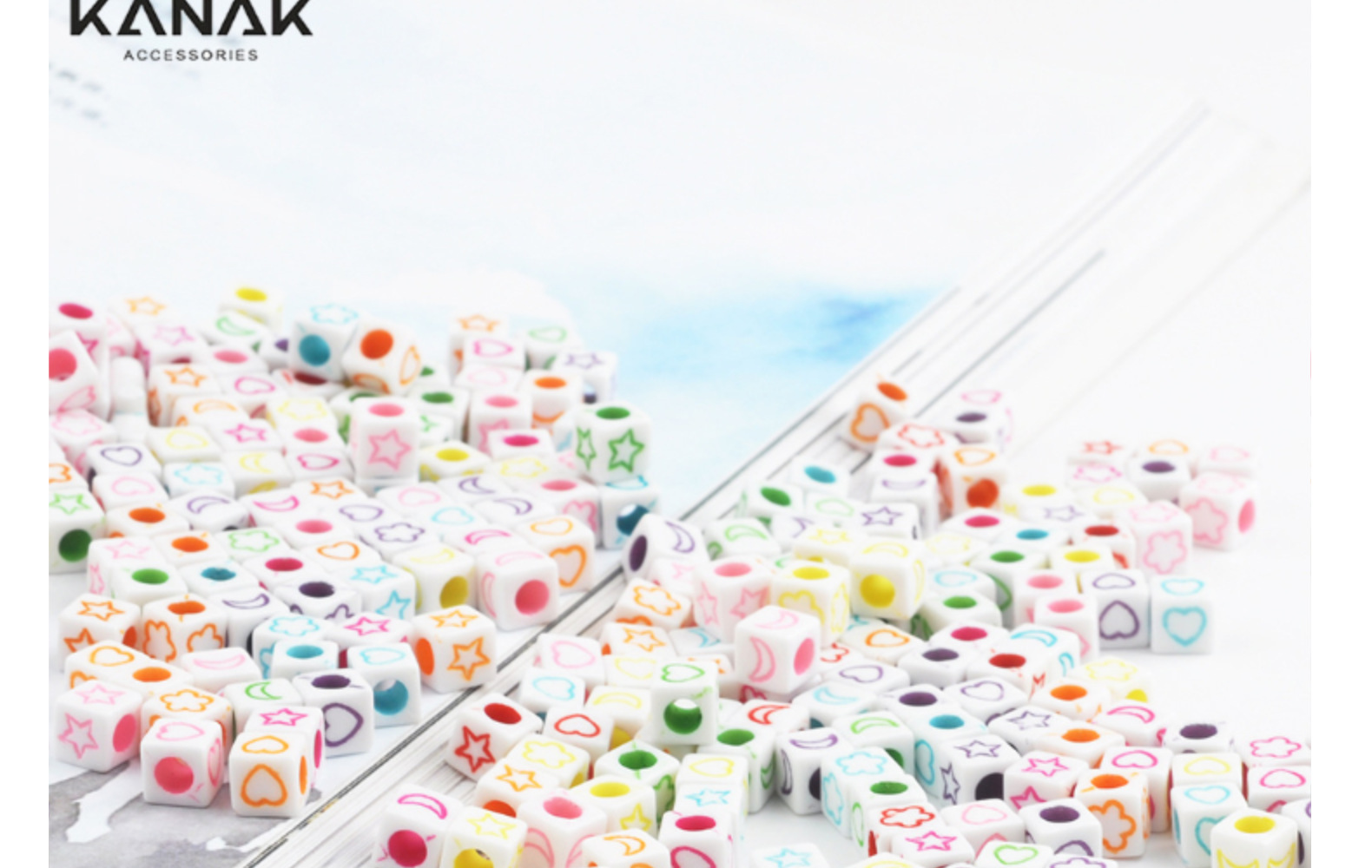 压克力字母珠DIY儿童串珠方块饰品配件散珠方形珠手钥匙链辅料详情18