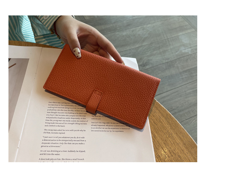 长款真皮女士钱包2024新款纯色大容量多功能折叠高档牛皮手机钱夹详情10