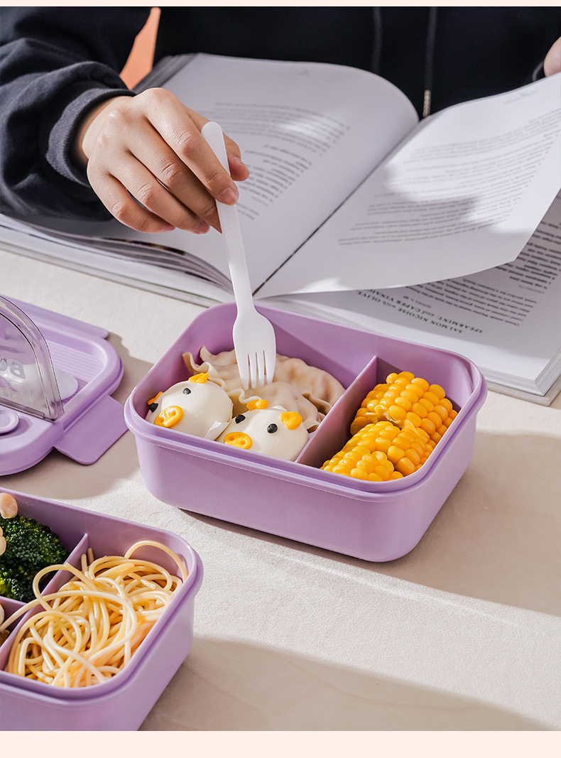 莫兰迪日式学生午餐盒上班族分格密封带盖保鲜盒微波炉加热便当盒详情14