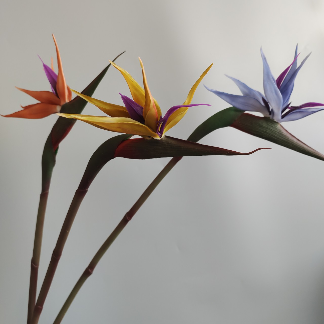 Soft rubber paradise Bird Crane Orchid New Chinese-style home model room decoration design, overseas wedding photography artificial flower pic 16