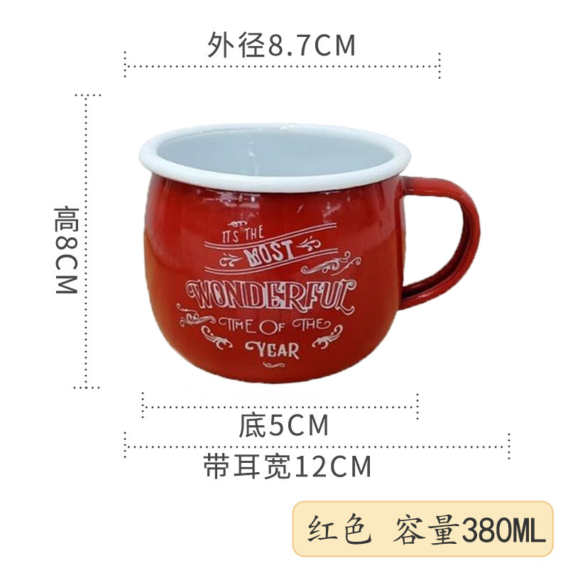 Christmas milk cups, colored enamel cups, high-end festival promotion gifts, creative mugs, enamel cups, factory direct sales pic 2