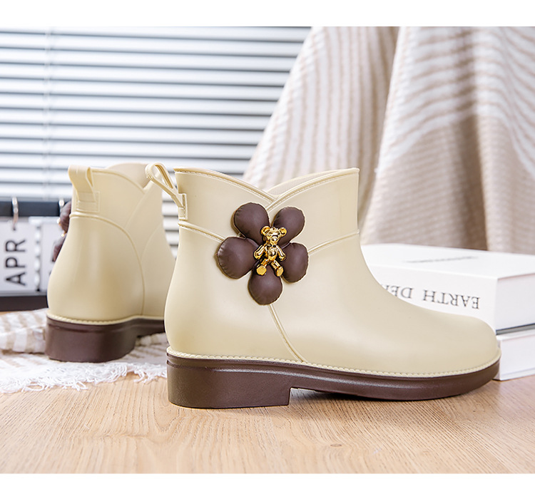 春秋日系时尚雨鞋女短筒雨靴水鞋低帮水靴防滑洗车买菜厨房鞋胶鞋详情16